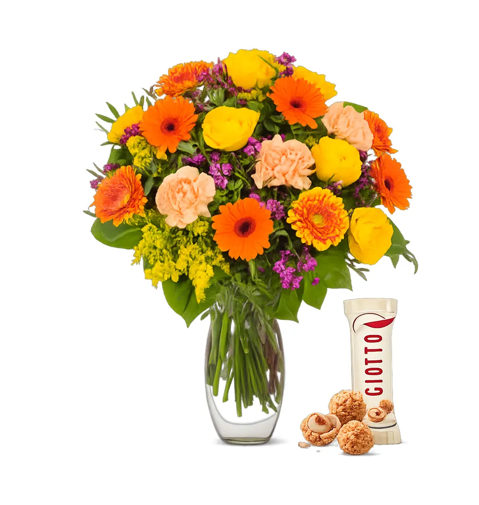 Cheerful Spring Bouquet with Gift Set