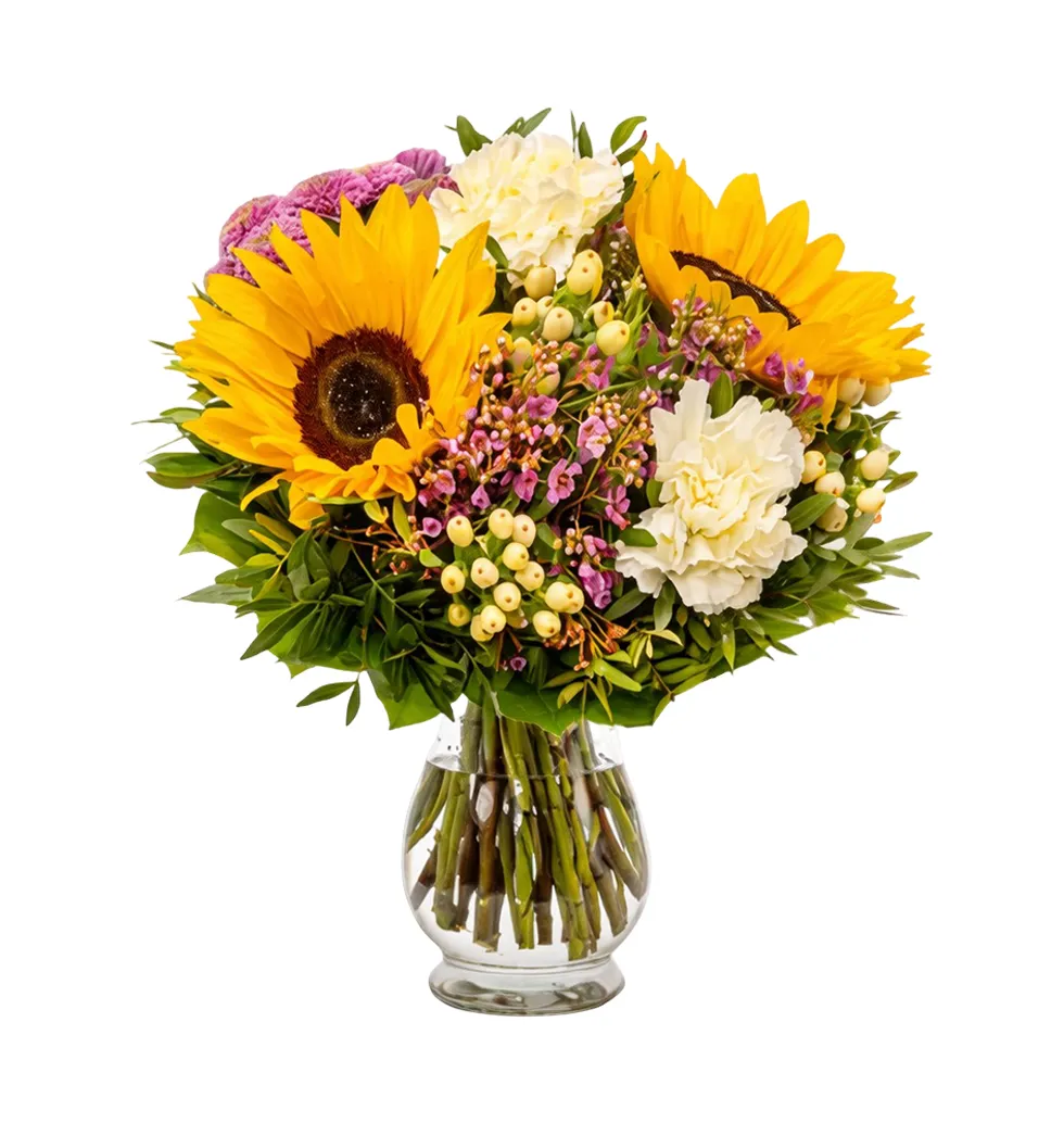 Cheerful Blooms Gift Basket